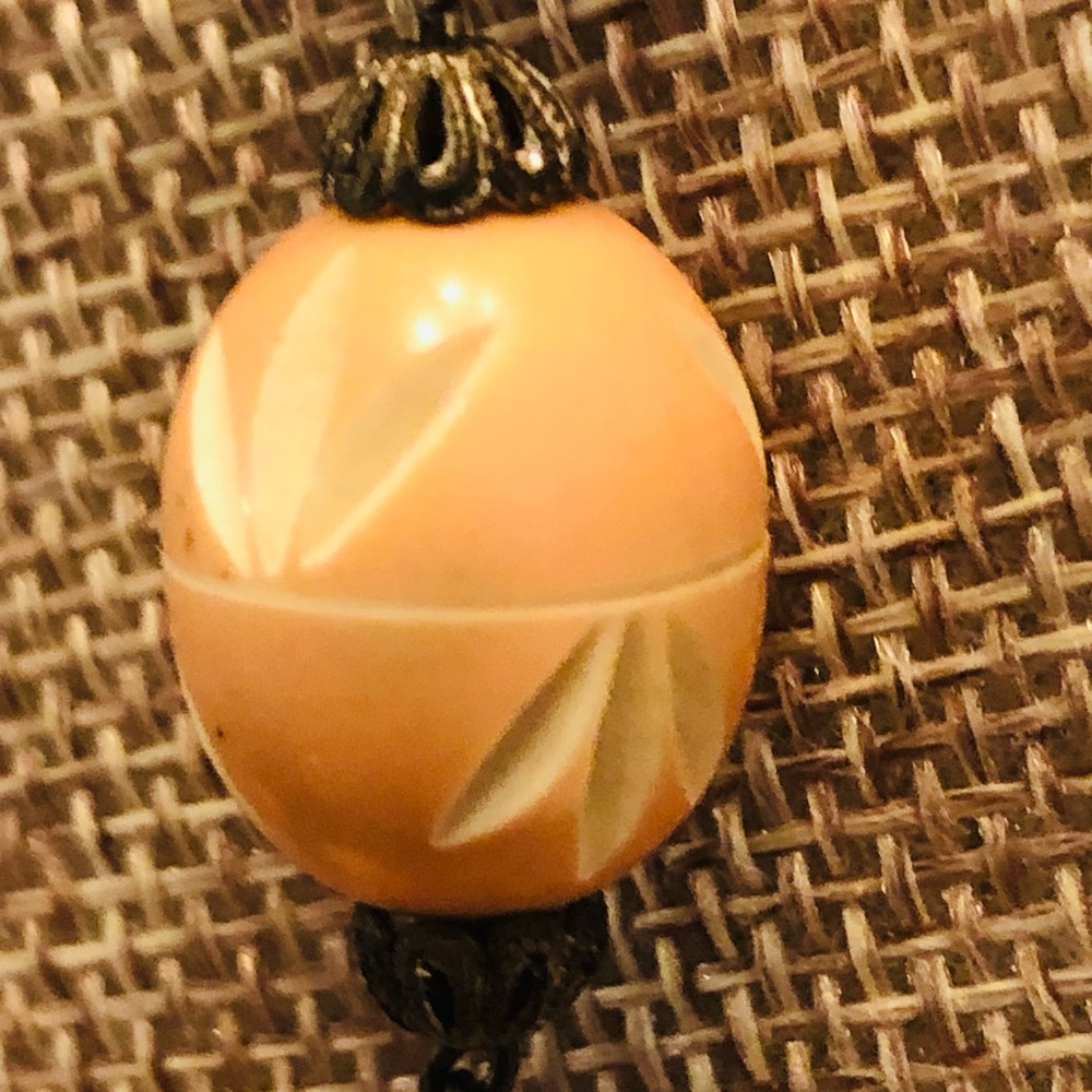 RARE Vintage Carved Bakelite Beaded with Sterling Silver Necklace - Picture 12 of 12